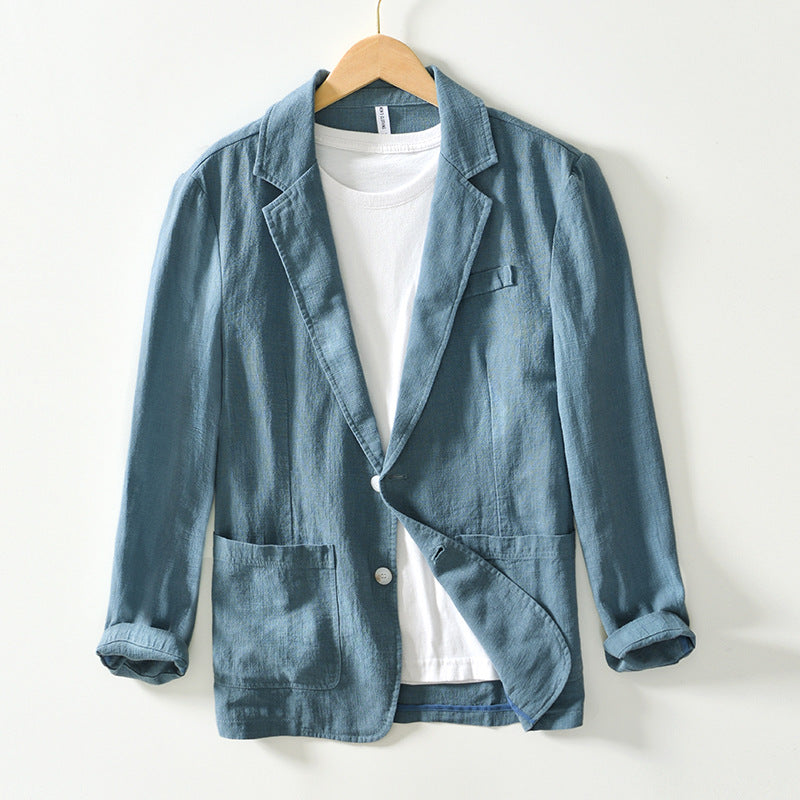 Men's Sustainable Linen Jacket - Lightweight All-Season Casual Blazer