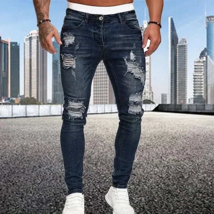 Men's flocked skinny jeans