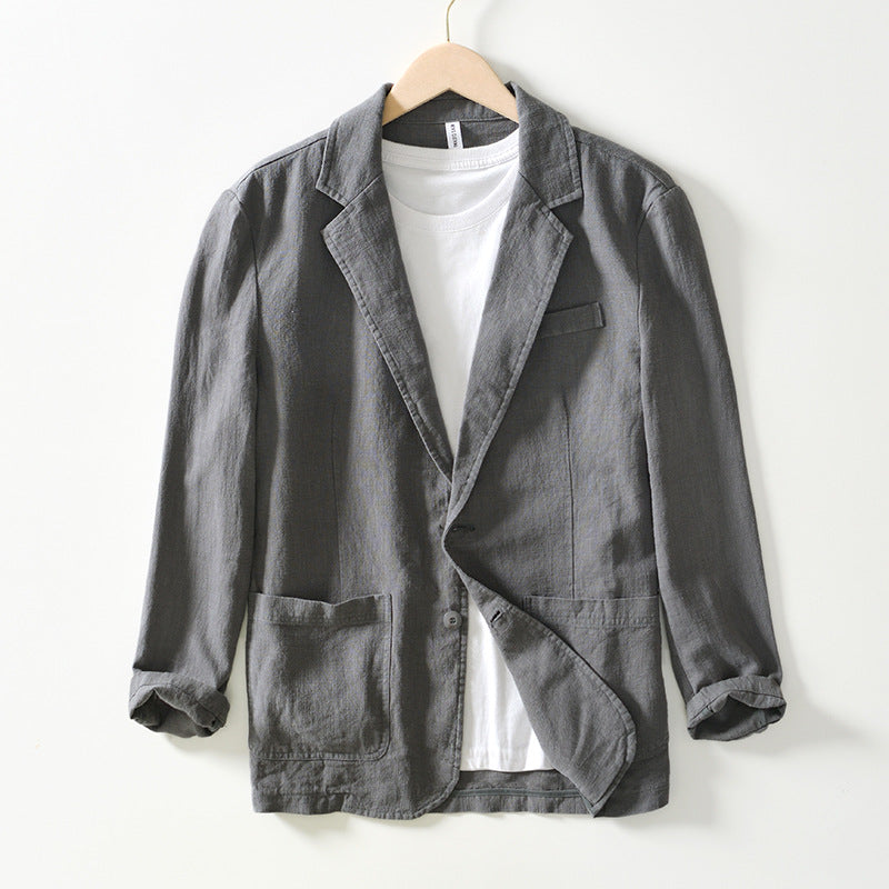 Men's Sustainable Linen Jacket - Lightweight All-Season Casual Blazer