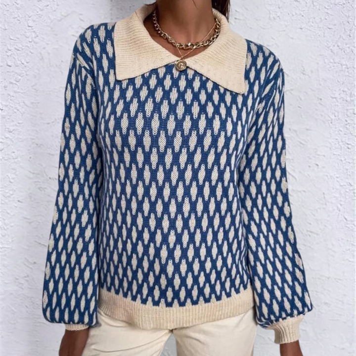 Women's trendy sweater with collar detail