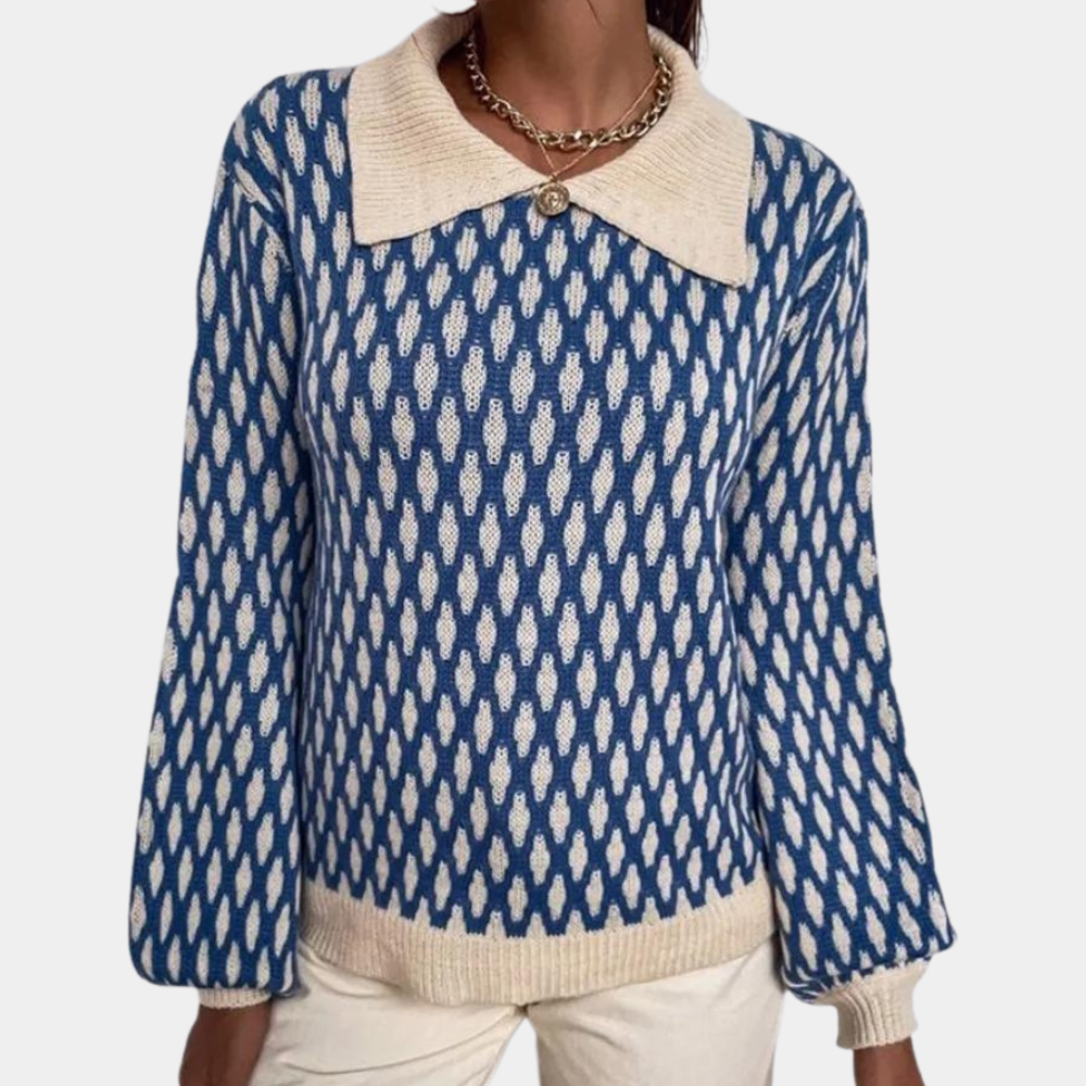 Women's trendy sweater with collar detail