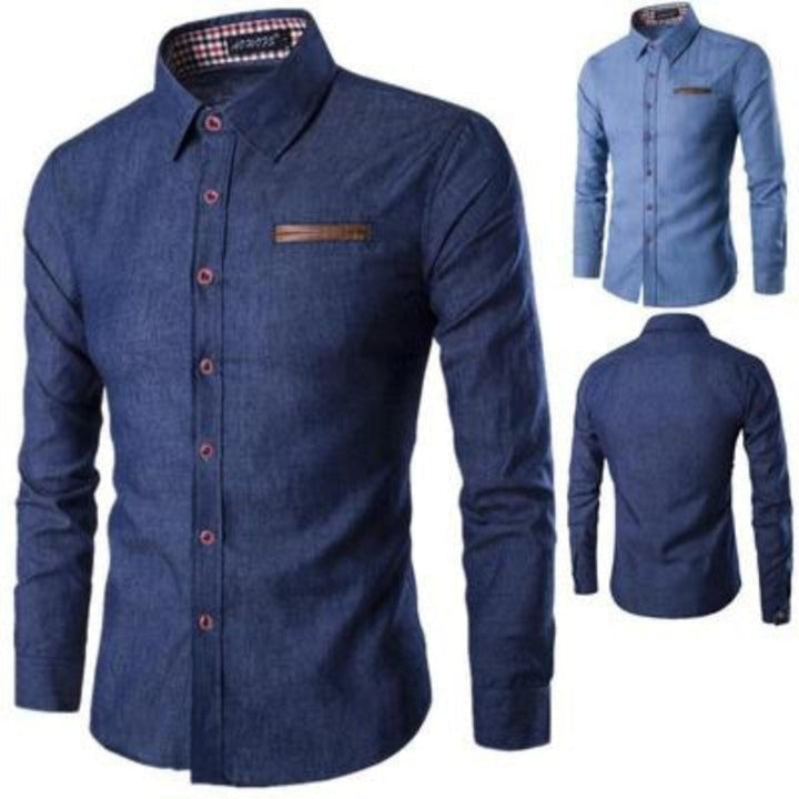 Denim Blouse | Slim Fit Lightweight Cotton Shirt with Sustainable Fabric