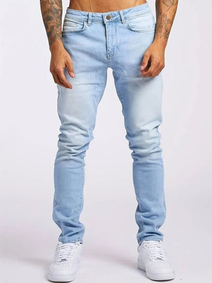 Men’s Skinny Jeans - Stretch Denim - Slim Fit - Classic 5-Pocket - Button Fly Casual Wear