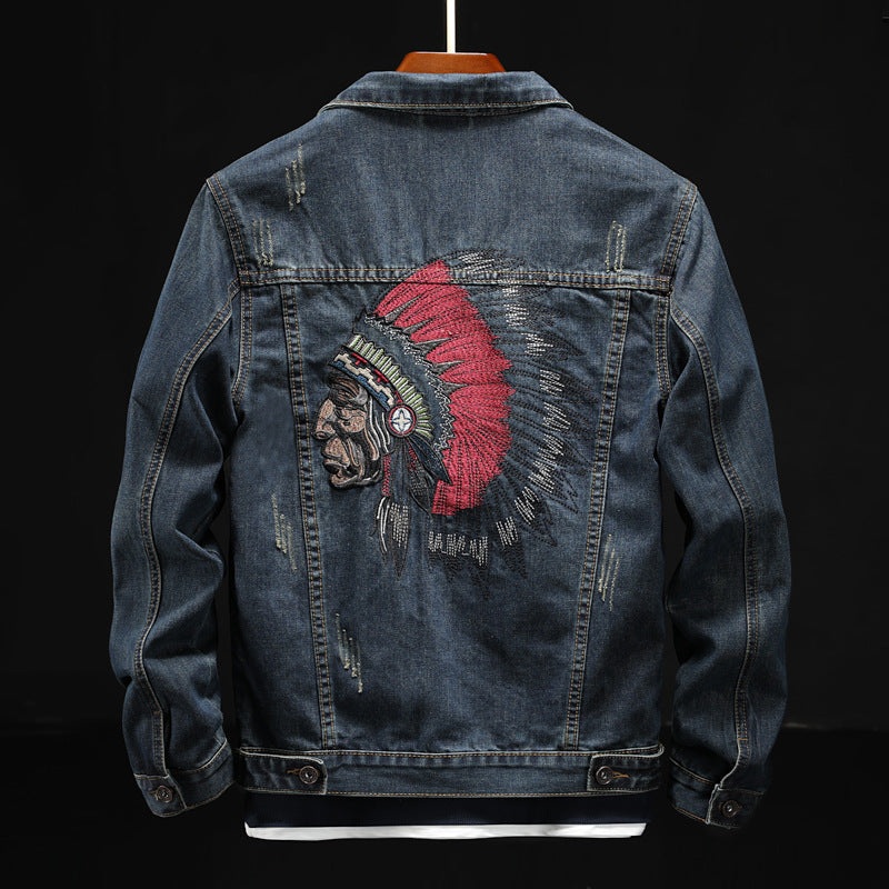 Men's edward indian embroidery denim jacket