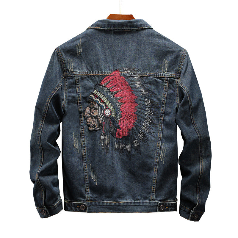 Men's edward indian embroidery denim jacket