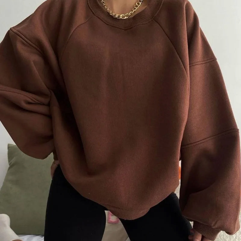 Women's casual round neck long sleeve sweater