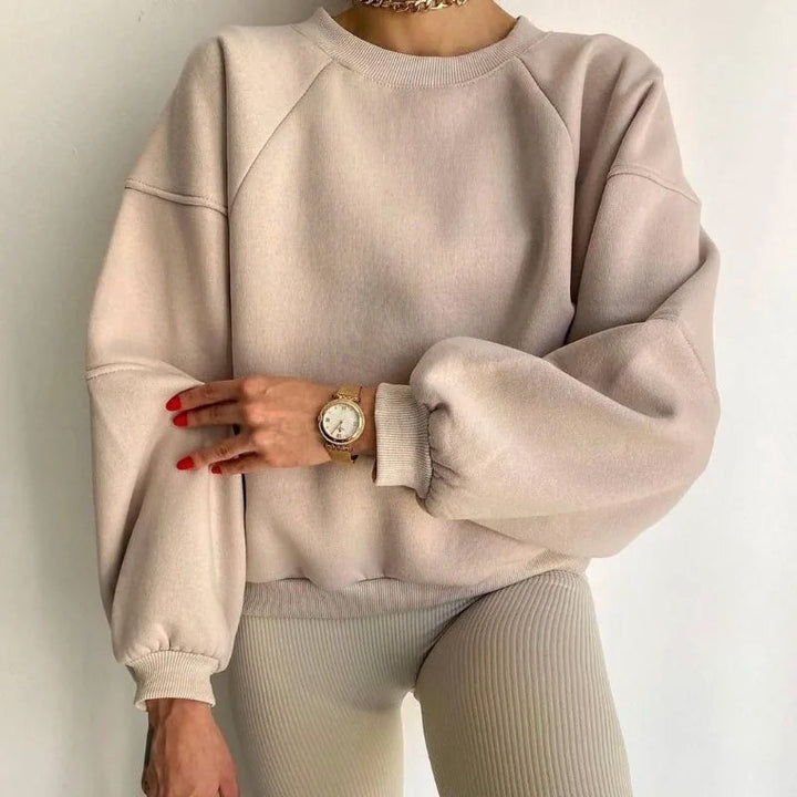 Women's loose round neck long sleeve sweater