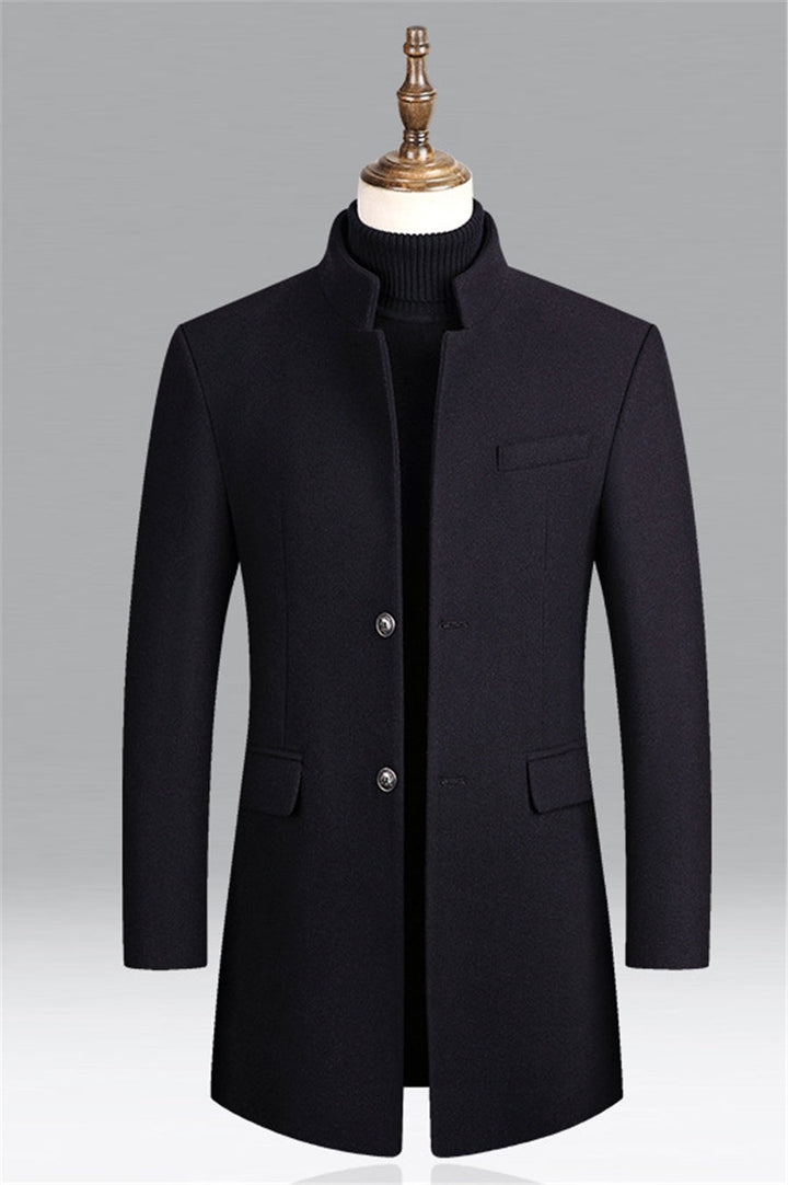 Men's standing collar long sleeve blazer