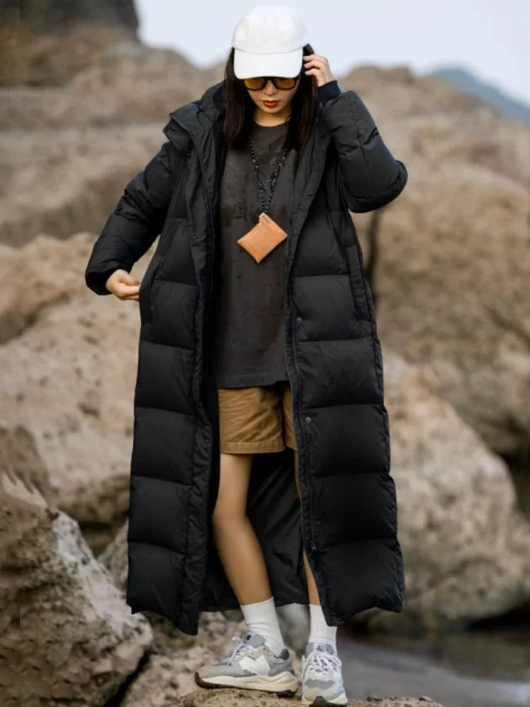 Women's casual winter hooded parka jacket