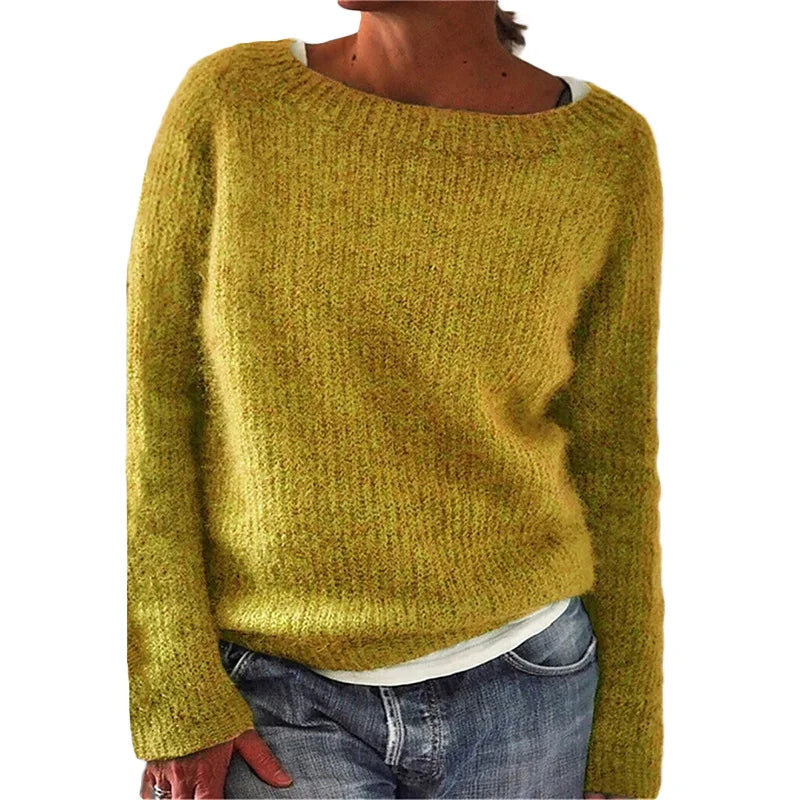 Women's loose knit boot neck sweater