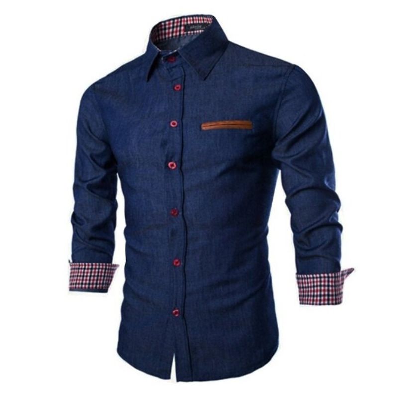 Denim Blouse | Slim Fit Lightweight Cotton Shirt with Sustainable Fabric