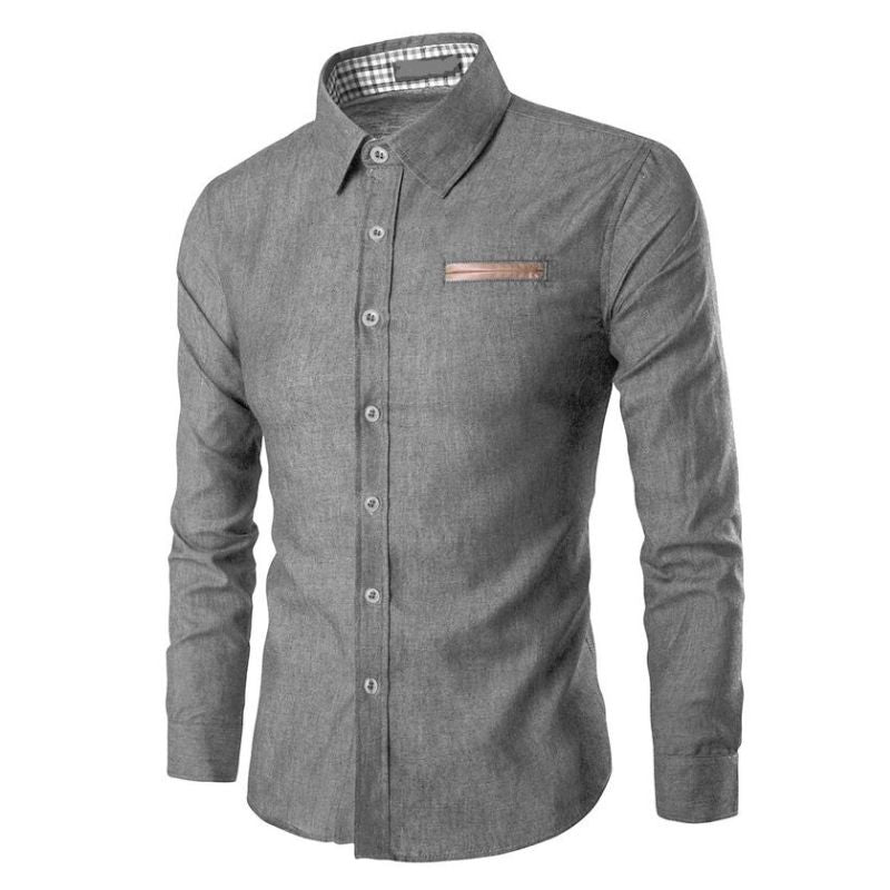 Denim Blouse | Slim Fit Lightweight Cotton Shirt with Sustainable Fabric