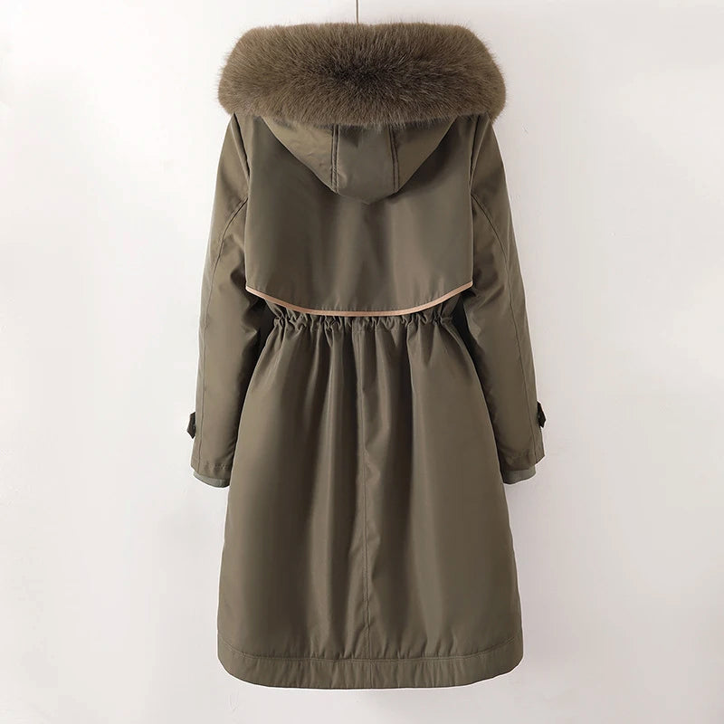 Women's cozy lined parka with hood