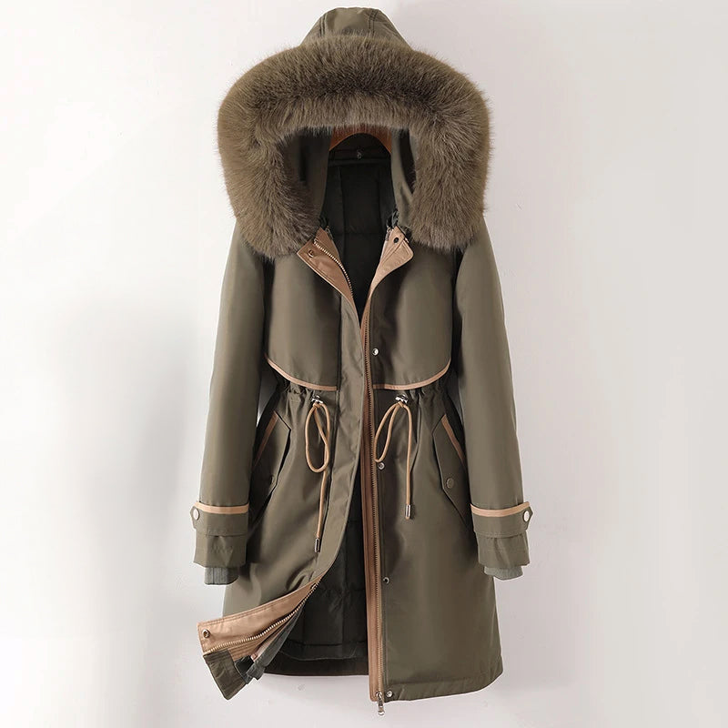 Women's cozy lined parka with hood