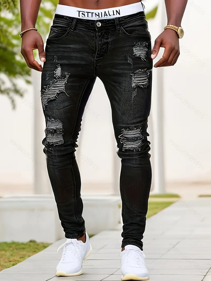 Men's ripped skinny jeans